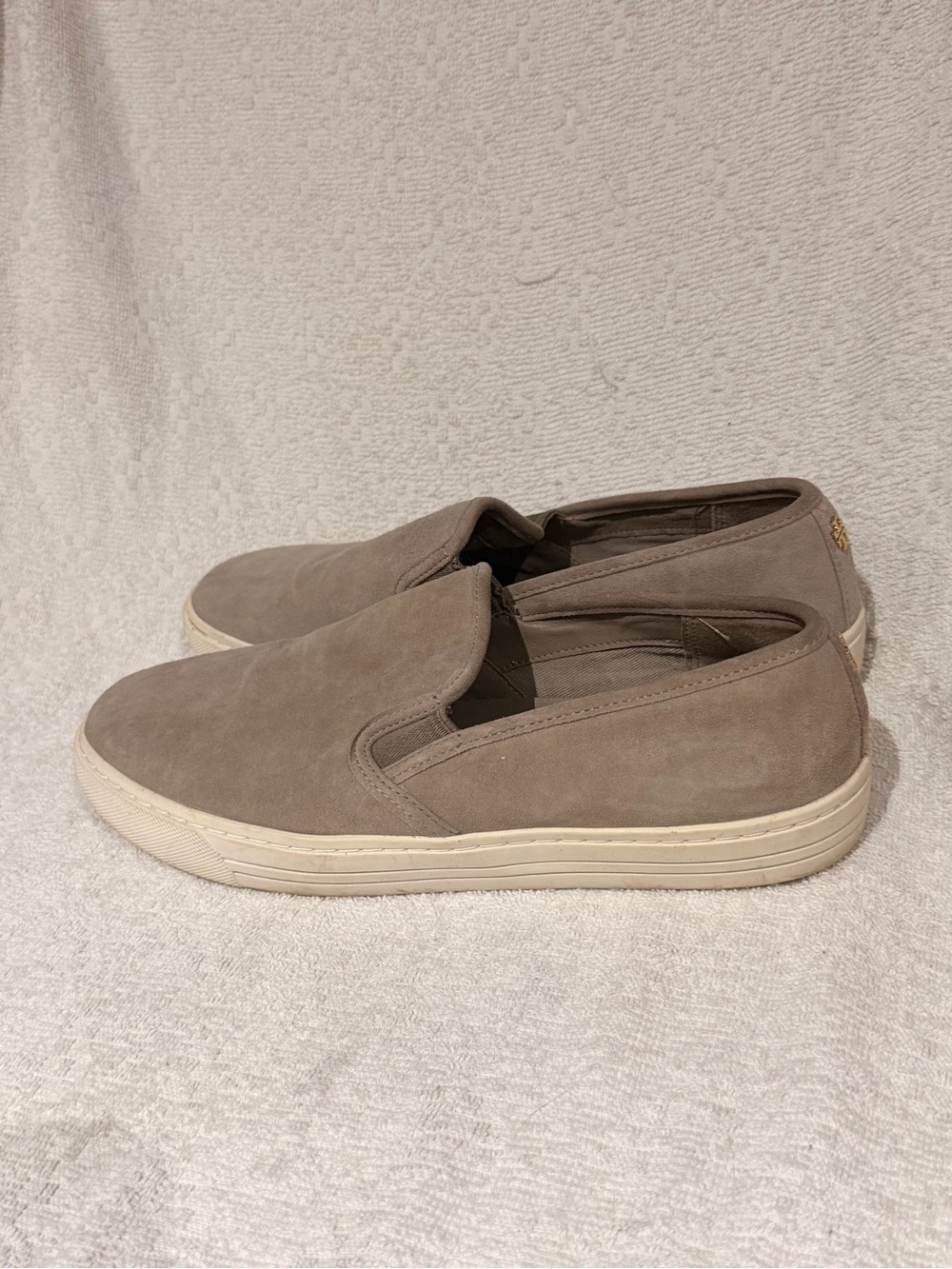 Tory Burch Taupe Suede Slip-On Espadrille Sneakers